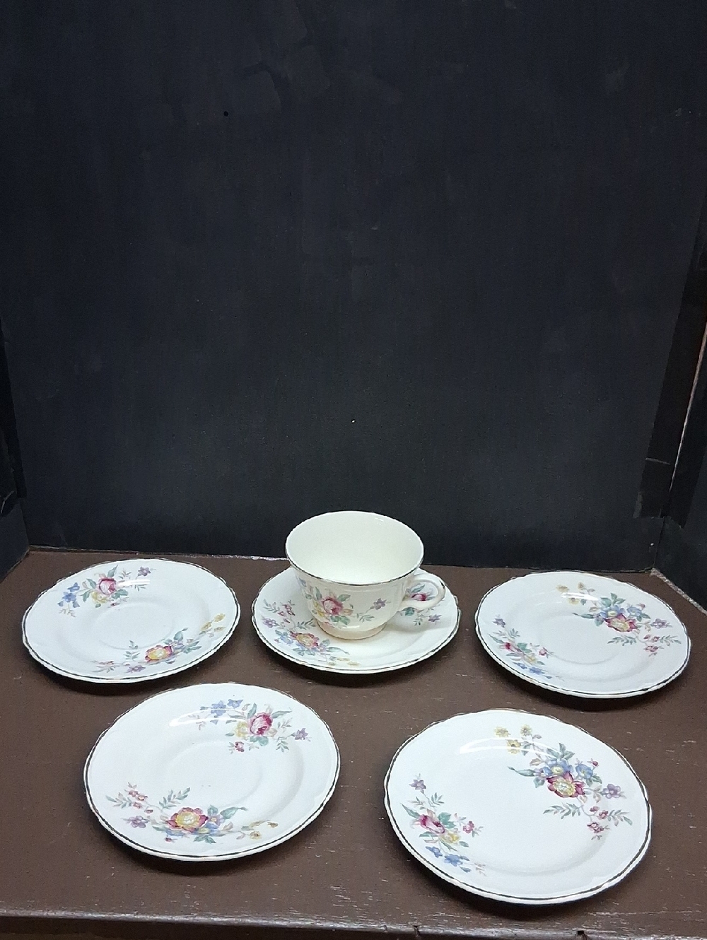 6 Pc EDWIN KNOWLES-4 Saucers, 1 Cup, 1 Dessert Plate-Replacement Pieces Winslow